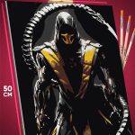 Картина по номерам Mortal Kombat Игра Скорпион 40x50