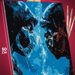 Картина по номерам Mortal Kombat Игра Скорпион и Саб-Зиро 40x50