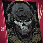 Картина по номерам Call of Duty Игра Саймон «Гоуст» Райли 40x50