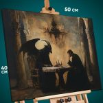 Картина на стену Темная фэнтези священник и демон 40x50