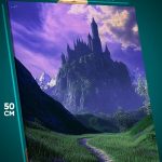 Картина на стену Темная фэнтези замок тропа пейзаж 40x50