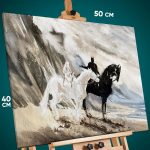 Картина на стену Темная фэнтези всадники свет и тьма 40x50