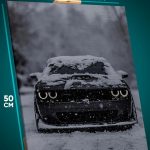 Картина на стену Авто Dodge Challenger в снегу 40x50