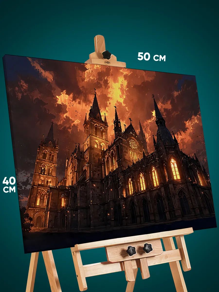 9428855116.jpg Картина на стену Темная фэнтези готический замок дворец 40x50 — изображение 1