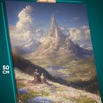 Картина на стену Темная фэнтези рыцарь и девушка замок 40x50
