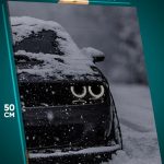 Картина на стену Авто Dodge Challenger в снегу 40x50