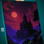 Картина на стену Темная фэнтези замок пейзаж 40x50