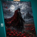 Картина на стену Темная фэнтези рыцарь замок 40x50