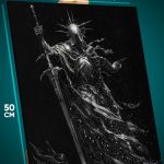 Картина на стену Темная фэнтези рыцарь жнец 40x50
