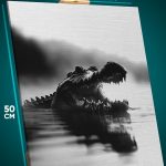 Картина на стену Животные крокодил монохром 40x50
