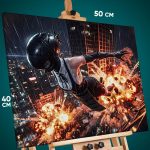 Картина на стену Человек-бензопила Аниме Резе 40x50