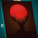 Картина на стену Животные олень монохром 40x50
