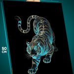 Картина на стену Животные тигр абстракция монохром 40x50