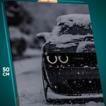 Картина на стену Авто Dodge Challenger в снегу 40x50