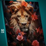 Картина на стену Животные лев царь зверей абстракция 40x50