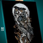 Картина на стену Животные сова филин абстракция 40x50
