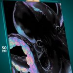 Картина на стену Животные осьминог абстракция монохром 40x50