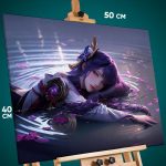 Картина на стену Геншин Импакт Игра Сёгун Райдэн 40x50