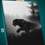 Картина на стену Животные пантера монохром 40x50