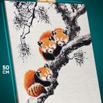 Картина на стену Животные китайские красные панды абстракция 40x50