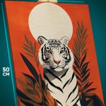 Картина на стену Животные тигр абстракция 40x50