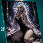Картина на стену Девушка Арт эльфийка готическая 40x50