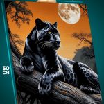 Картина на стену Животные черный леопард абстракция 40x50