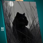 Картина на стену Животные пантера монохром 40x50