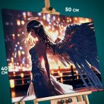 Картина на стену Девушка Аниме-арт ангел 40x50