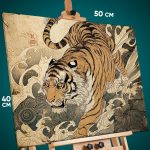 Картина на стену Животные тигр абстракция 40x50