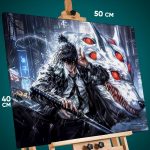 Картина на стену Магическая битва Аниме Мегуми Фушигуро 40x50