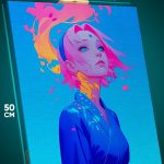 Картина на стену Наруто Аниме Сакура Харуно абстракция 40x50