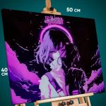 Картина на стену Девушка Аниме-арт сюрреализм 40x50