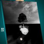 Картина на стену Пейзаж лесной природа луна дерево свет тьма 40x50
