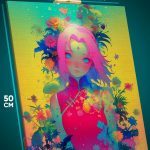 Картина на стену Наруто Аниме Сакура Харуно абстракция 40x50