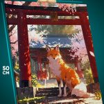 Картина на стену Пейзаж Япония тории лиса 40x50