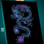 Картина на стену Арт дракон Япония абстракция 40x50