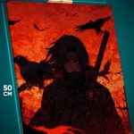 Картина на стену Наруто Аниме Итачи Учиха Акацуки 40x50