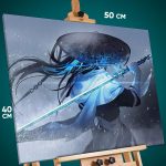 Картина на стену Самурай Япония в бамбуковой шляпе 40x50