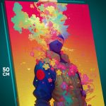 Картина на стену Наруто Аниме Какаши Хатаке абстракция 40x50