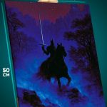 Картина на стену Темная фэнтези рыцарь всадник 40x50