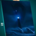 Картина на стену Фэнтези дракон маяк Ёрмунганд 40x50