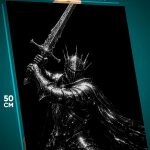 Картина на стену Темная фэнтези рыцарь в доспехах 40x50
