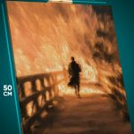 Картина на стену Человек Арт сюрреализм огонь 40x50