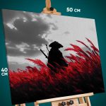 Картина на стену Самурай Япония силуэт поле 40x50