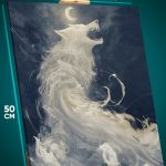 Картина на стену Фэнтези волк абстркация 40x50