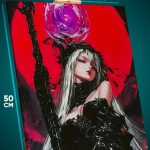 Картина на стену Темная фэнтези девушка готическая 40x50