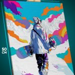 Картина на стену Спорт Арт сноубордист 40x50