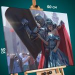 Картина на стену Темная фэнтези рыцарь и девушка 40x50