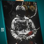 Картина на стену Воин современный военный 40x50